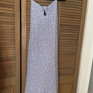 Zara Light Blue Floral Midi dress
